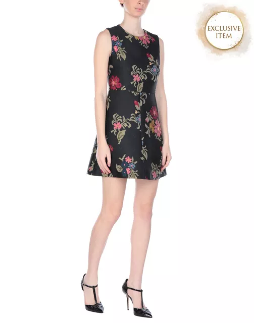 RRP€540 RED VALENTINO Mini Short Dress IT40 US4 UK8 S Black Floral