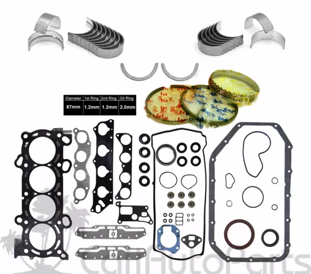 03-06 Honda Accord Element 2.4L Dohc K24A4 Metal Full Gasket Set Rings Bearings