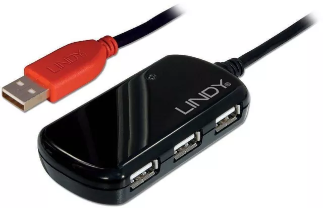 LINDY USB-Kabel USB 2.0 USB-A Stecker, USB-A Buchse 12.00 m Schwarz  42783