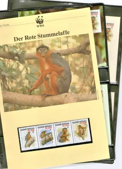 WWF 1992 Guinea-Bissau Der Rote Stummelaffe Mi. Nr. 1185-88 komplettes Kapitel