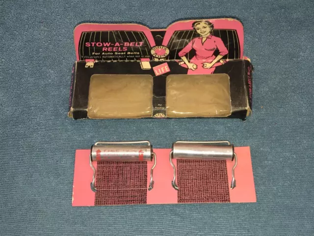 NOS Seat Belt Retractors, Pair Safety Rollers Ford Chevrolet Pontiac Accessory