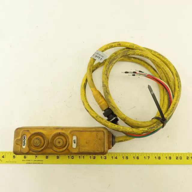 Crouse Hinds X8635-22 2 Button Crane Control Pendant 7' Cable 125 VAC 3