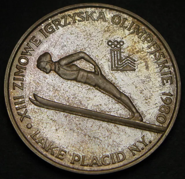 POLAND 200 Zlotych 1980 Proof - Silver 0.75 - Lake Placid Olympics - 1489 *