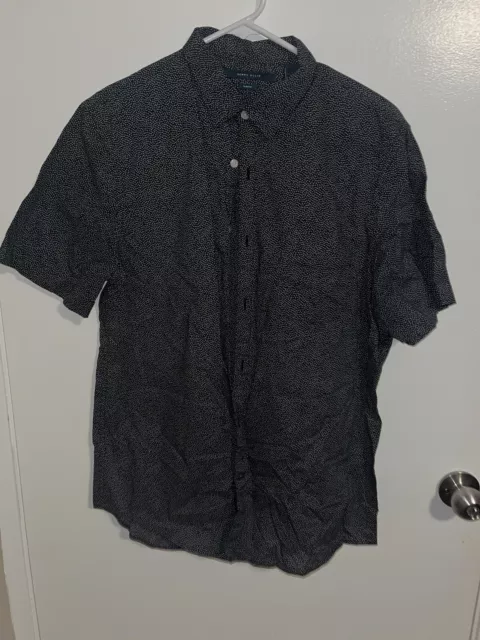 Mens Perry Ellis Short Sleeve Button Up Shirt Slim Fit Size Large