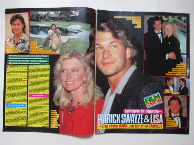 Patrick Swayze Dirty Jennifer Grey Lisa Ace Frehley Kiss clippings Sweden 1980s