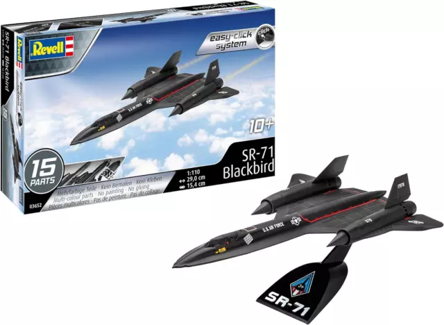 Revell Easy-Click 03652 Lockheed SR-71 1:110 Scale Non-Glue Plastic Model Kit