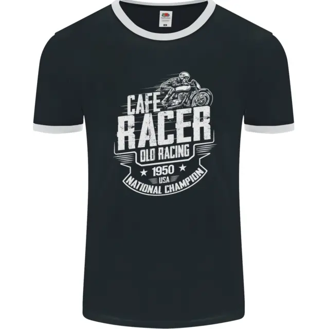 Cafe Racer Old Racing Biker Motorcycle Mens Ringer T-Shirt FotL