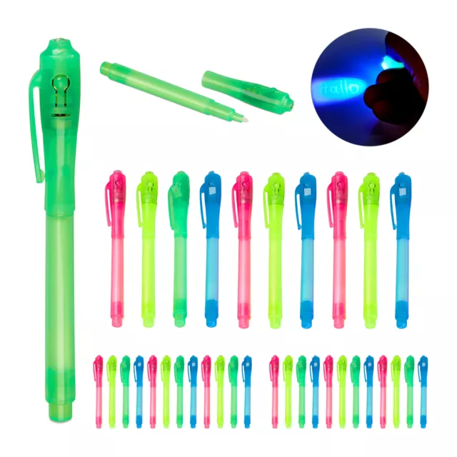 36 x UV-Stifte Geheimstifte Kinder UV Pen Stifte Set bunt UV-Licht Zauberstifte