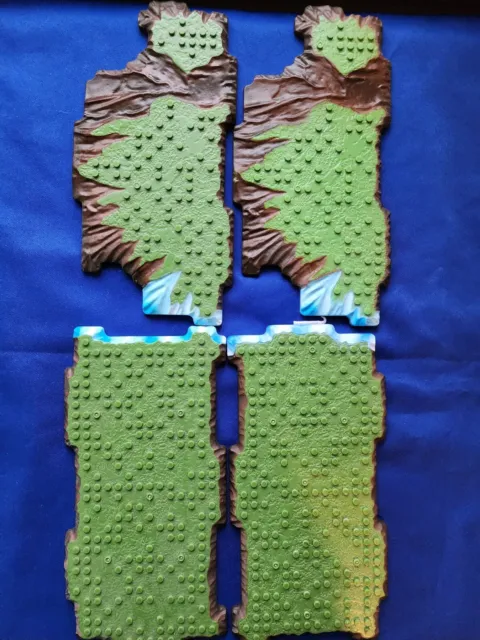 Mega Bloks Terrain 4 Base Plates Brown Edge Water Green