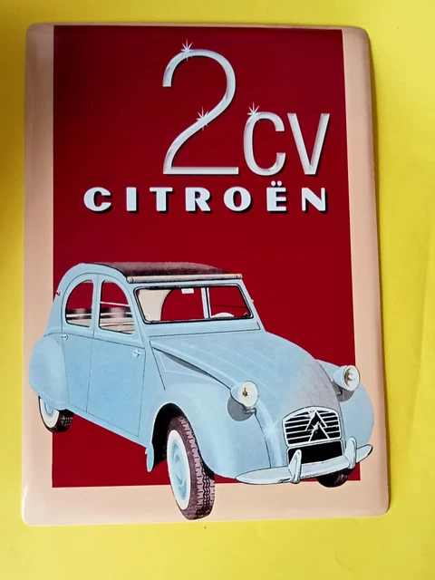 Plaque Métal Rétro Citroën 2CV – 20 X 30 Cm – NEUVE