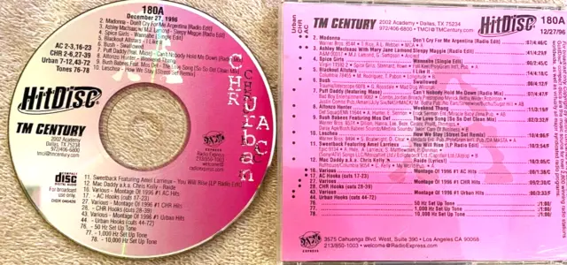 Tm Century Hitdisc 180A Hits Of '96 Montages (3), Madonna, Spice Girls, Bush