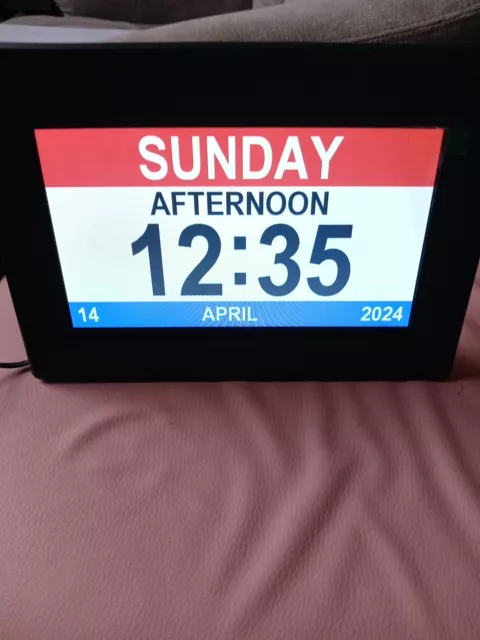 Digital Alarm Clock Day Date Calender for Memory Loss Dementia Elderly Reminder