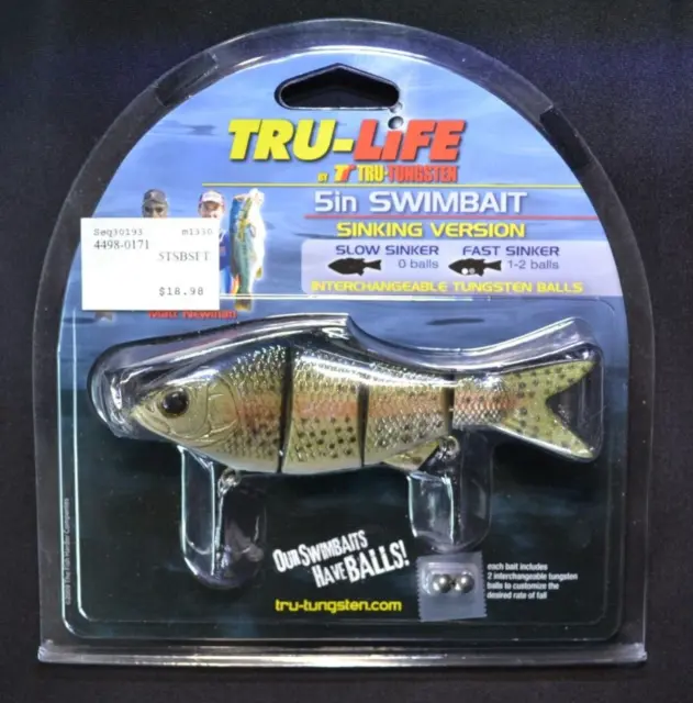Rare Discontinued Tru-Tungsten Tru-Life 5" Swimbait with Tungsten Balls Trout