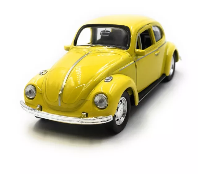 Modellino Auto VW Maggiolino Beetle Conf. Orig. Giallo Auto 1:3 4-39 (Licenza)