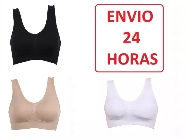 SUJETADOR DEPORTIVO *LOTE DE 6* TOP SIN COSTURAS CON RELLENO LYCRA ENVIO 24h