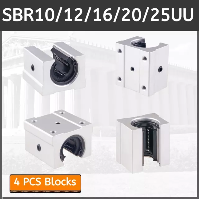 4pcs SBR10UU SBR12UU SBR16UU SBR20UU SBR25UU Open Linear Bearing Slide Block