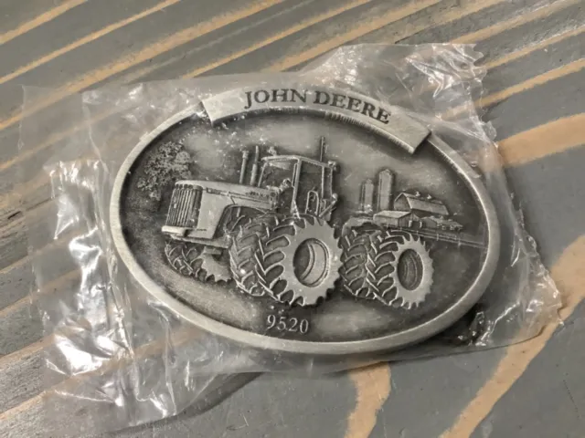 John Deere 9520 Series 9020 Tractor Pewter Belt Buckle made by Spec Cast
