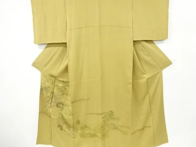 6614985: Japanese Kimono / Vintage Iro-Tomesode / Carriage & Pine With Kiku