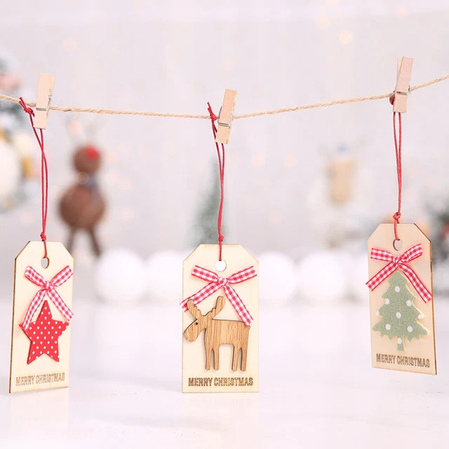 3 stücke Holz Anhänger Charms Weihnachten Hängende Dekorationen Geformte