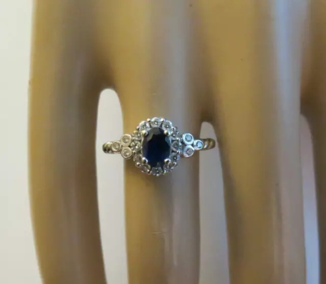 Levian 14k White Gold Diamond Sapphire Ring Designer 3.09 Grams Size 6.75 Nice!