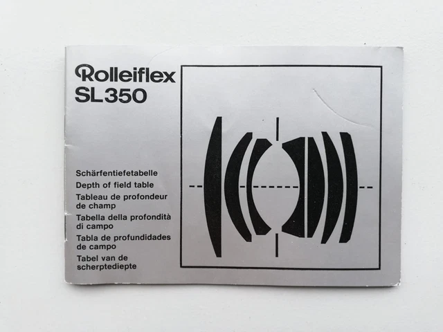 Rollei Schärfentiefetabelle Rolleiflex SL350