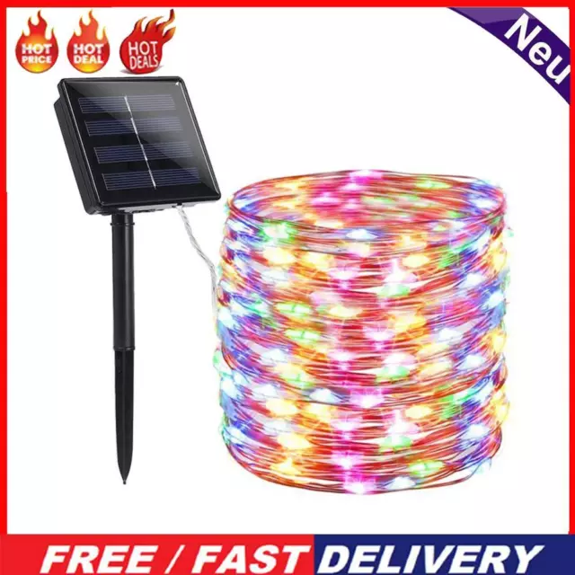2xSolar String Lights Waterproof Copper Wire Fairy Lamp (Multicolor 100LED)