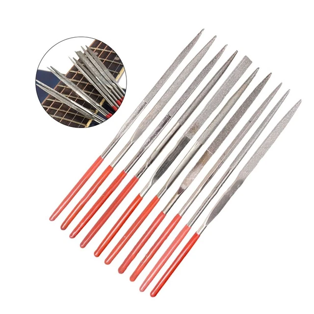 Kit strumenti liutaio essenziale 10 pz set file per rettifica slot sella dado fr