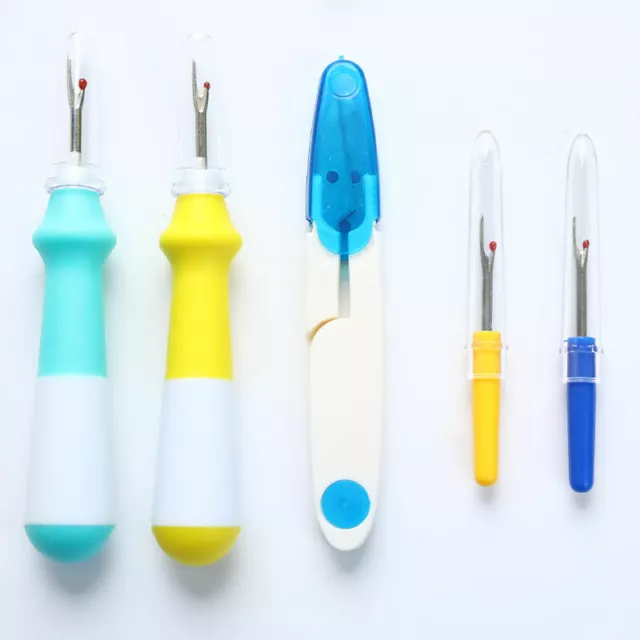 3/5Pc Sewing Seam Ripper Embroidery Thread Remover Stitch Silicone Handle RiA#w#