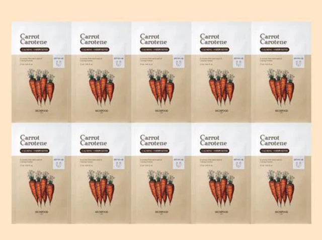 SKINFOOD CARROT CAROTENE Mask 27ml x 10pcs Moisturizing K-Beauty £39.18 ...