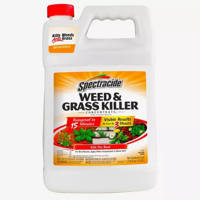 Spectracide Weed And Grass Killer Concentrate 1 Gallon Use On Patios Walkways...