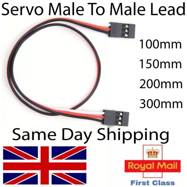 Male to Male Servo Extension Lead Cable Wire Futaba JR Hitec -FBL Gyro - RC UK