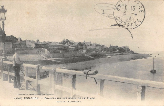 Cpa 33 Arcachon Chalets Sur Les Bords De La Plage