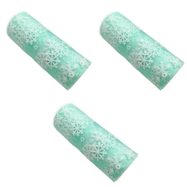 3x Schneeflocke Tüll Stoff Weihnachten Tüll Rolle Weihnachten Geschenk Band