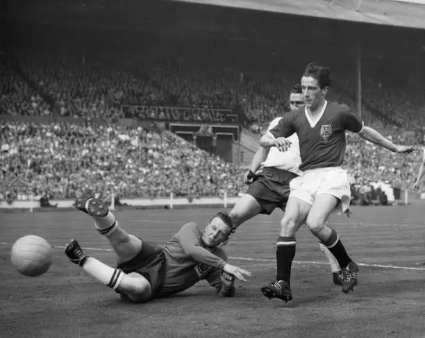 Bolton Wanderers Vs Manchester United At Fa Cup Final 1958 Old Photo