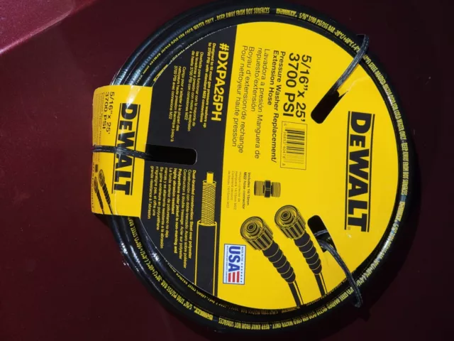 Dewalt 5/16” x 25’ 3700 PSI Pressure Washer Replace/Extension Hose, 636893404788