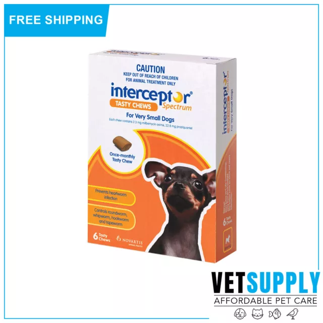 Interceptor Spectrum Tasty Chews For Very Small Dogs Up To 4Kg Brown 6 Chewables