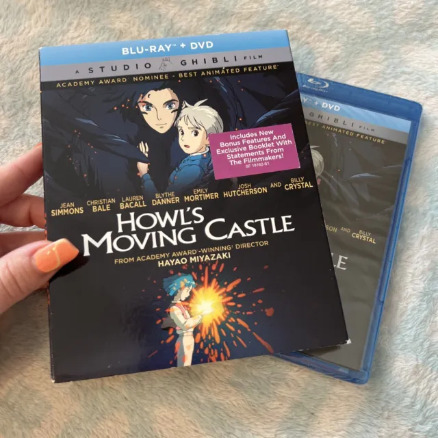 Studio Ghibli Howl's Moving Castle Blu-Ray + DVD w/ Bonus Features & Slip Cover