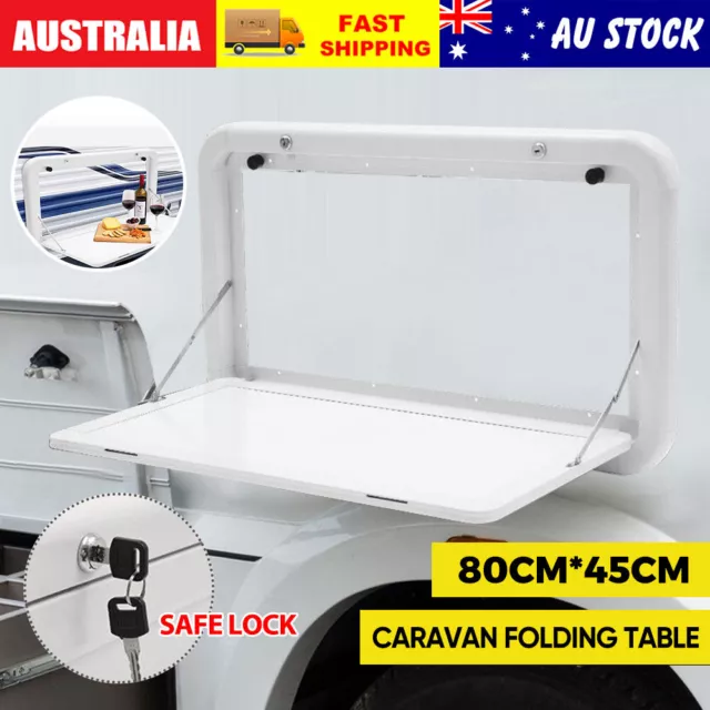 800 x 450mm Caravan Table Foldout Picnic Camping Outdoor Aluminum Desk Motorhome