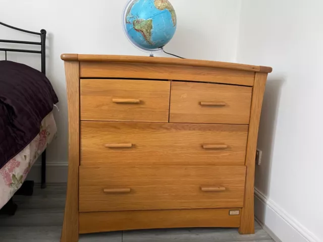 Mamas & Papas Ocean Solid Oak Chest Of Drawers & Baby Changer (N/ London, Herts)