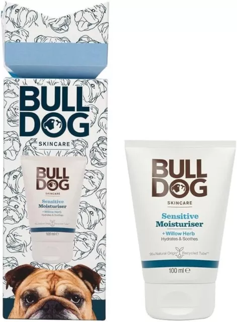 BULLDOG Sensitive Skin Moisturiser for Men 100ml Hydrating Soothing Gentle Vegan