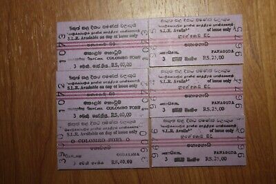 Used Sri Lanka 50 Railway Train Tickets For Collectors Old Edmonson