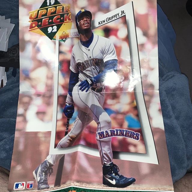 Vtg 1992 Upper Deck Ken Griffey Jr Poster Seattle Mariners MLB OOP Baseball EUC