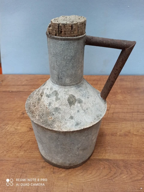 Antica Anfora Quartara Siciliana H. cm. 35 in Lamiera zincata  da restaurare