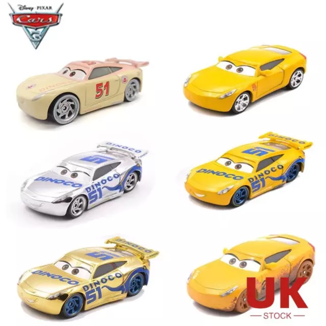 Disney Cars Rare NO.51 Golden Silver DINOCO Cruz Ramirez Diecast Toy Car Gift UK