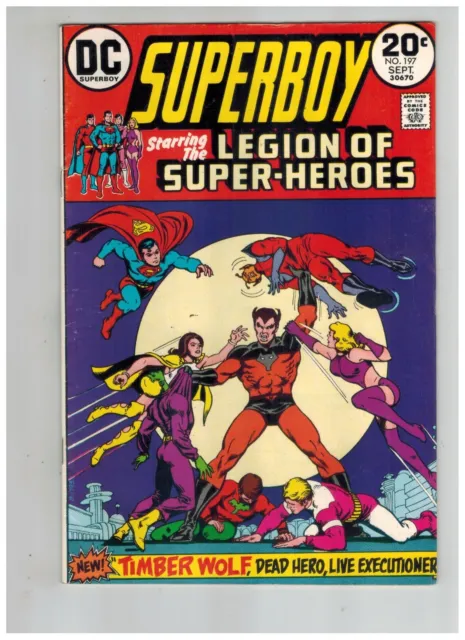 Superboy  Legion of Super-Heroes 197 Timber Wolf Returns!  Fine  1973 DC Comic