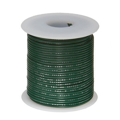16 AWG Gauge Solid Hook Up Wire Green 25 ft 0.0508" UL1007 300 Volts