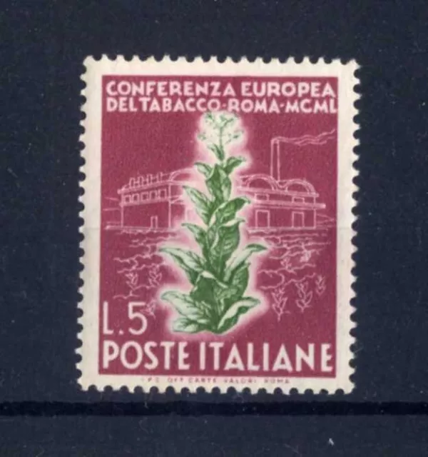 ITALIA REP. - 1950 - Conferenza Europea del Tabacco a Roma - 5 Lire MNH**