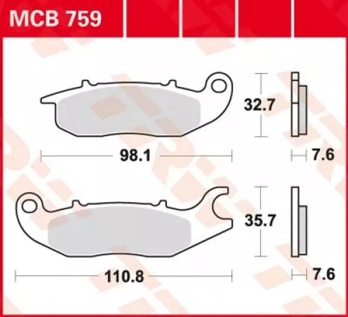 Bremsbelag für Honda CBR 125 R 80 Km/h JC50B Bj. 2015 TRW Lucas MCB759