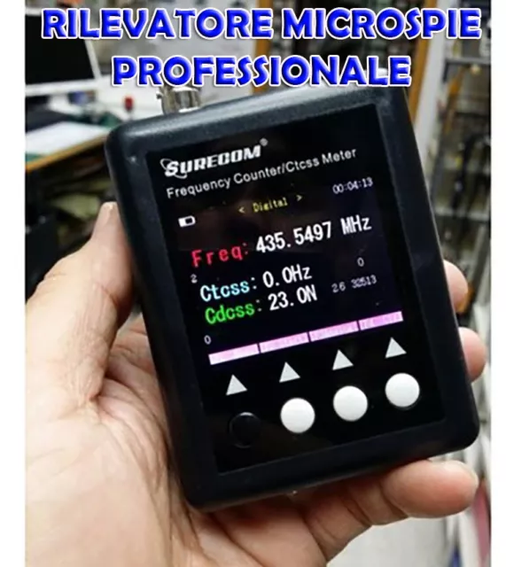 RILEVATORE PROFESSIONALE di MICROSPIE e CIMICI - FREQUENZIMETRO 2022