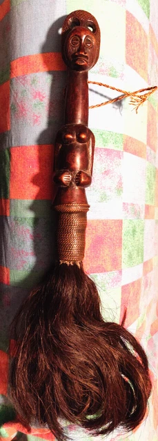 Scacciamosche Amish In Pelle E Legno Di Frassino – Fatto A Mano In Ohio, USA, Lunghezza Totale 45,7 Cm